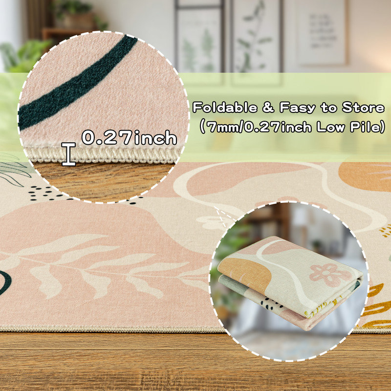 INS Style Abstract Botanical Pattern Rug