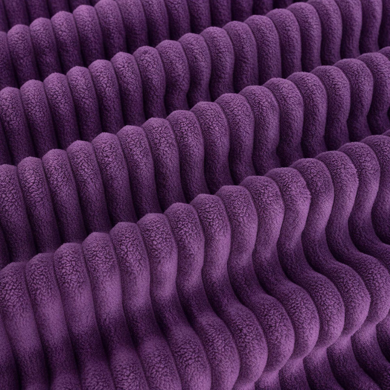 Repose-pieds entièrement rembourré en velours côtelé Modern, Purple