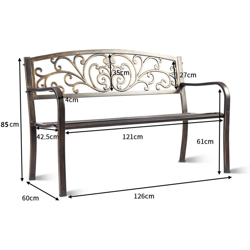 Kiser Metal Outdoor Bench