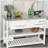 HOMCOM Kitchen Island with Stainless Steel Top, Open Shelves, and Drawers, Gray
