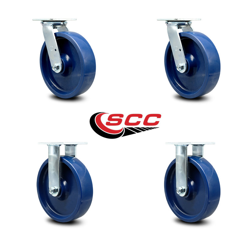4 Piece Solid Polyurethane Caster Set