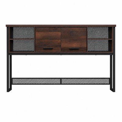 Wood Hutch With Concealed Compartments, Brown