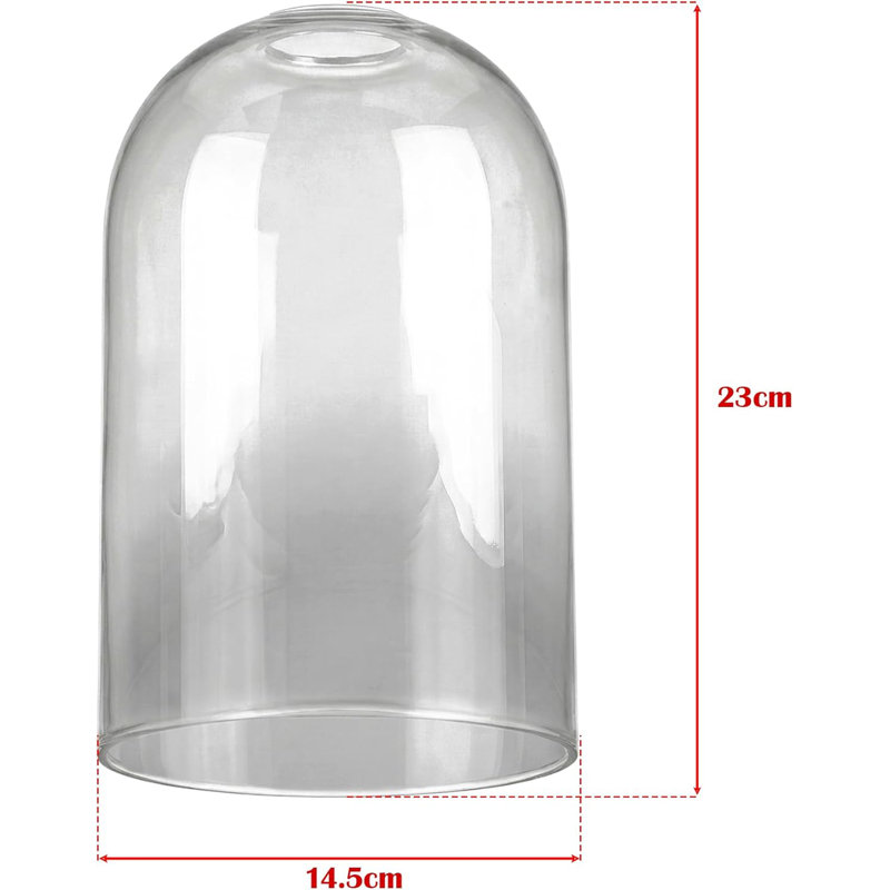 23cm H Glass Drum Lamp Shade in Smoke Gray