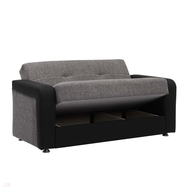 Causeuse convertible avec rangement PrimeNest NimbusFlow Collection, Gris