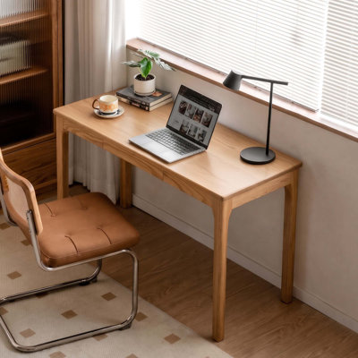 Solid Red Oak Writing Desk with Storage Drawer