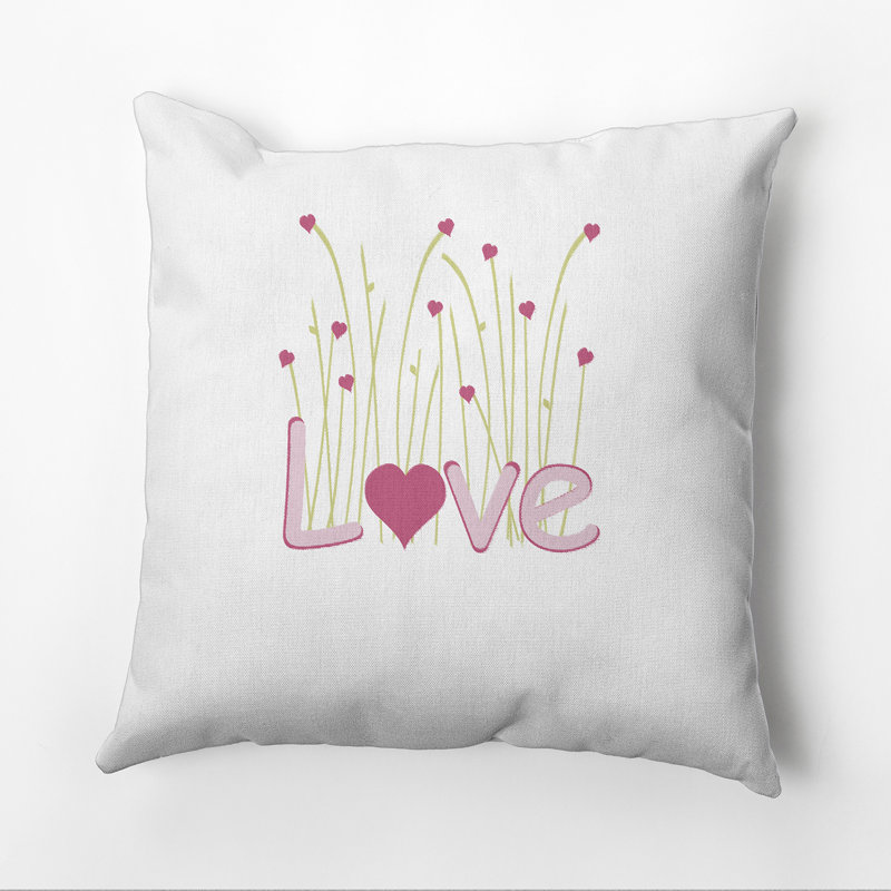 Valentine's Day Reversible Throw Pillow, 26" H x 26" W, Pink