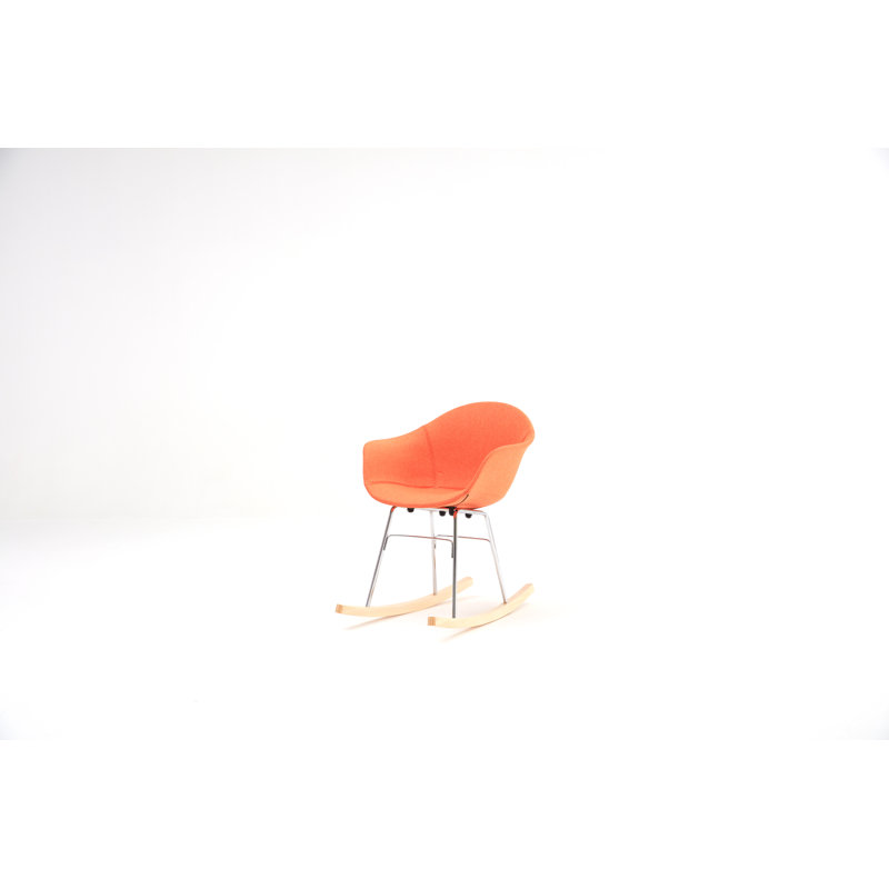 Chaise berçante TA UP, Chrome naturel, Rouge