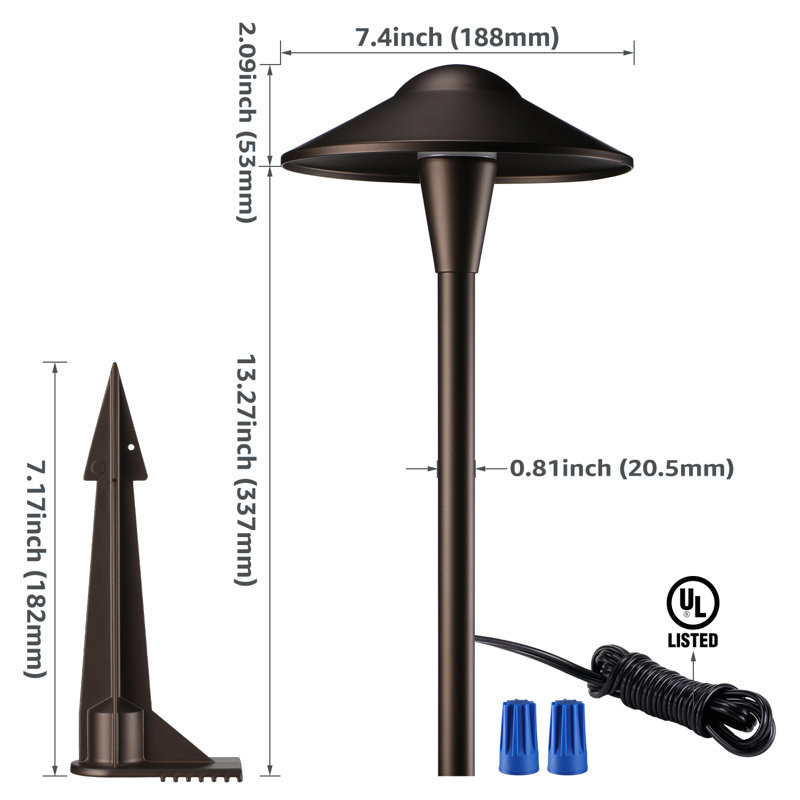 LED Landscape Light, Color Temperature Selectable Low Voltage Waterproof, Saucer Head