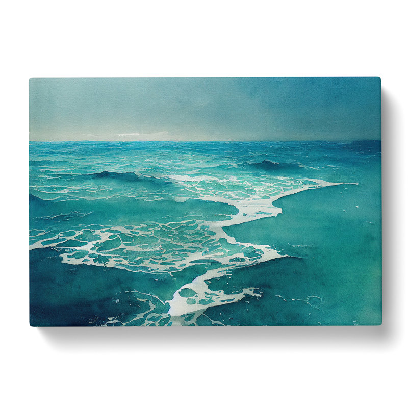 Ocean Watercolour Vol.1 - Wrapped Canvas Print, 35cm H x 50cm W x 3cm D