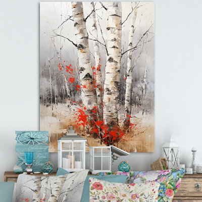 " Red Brich Wood in Winter I " Print