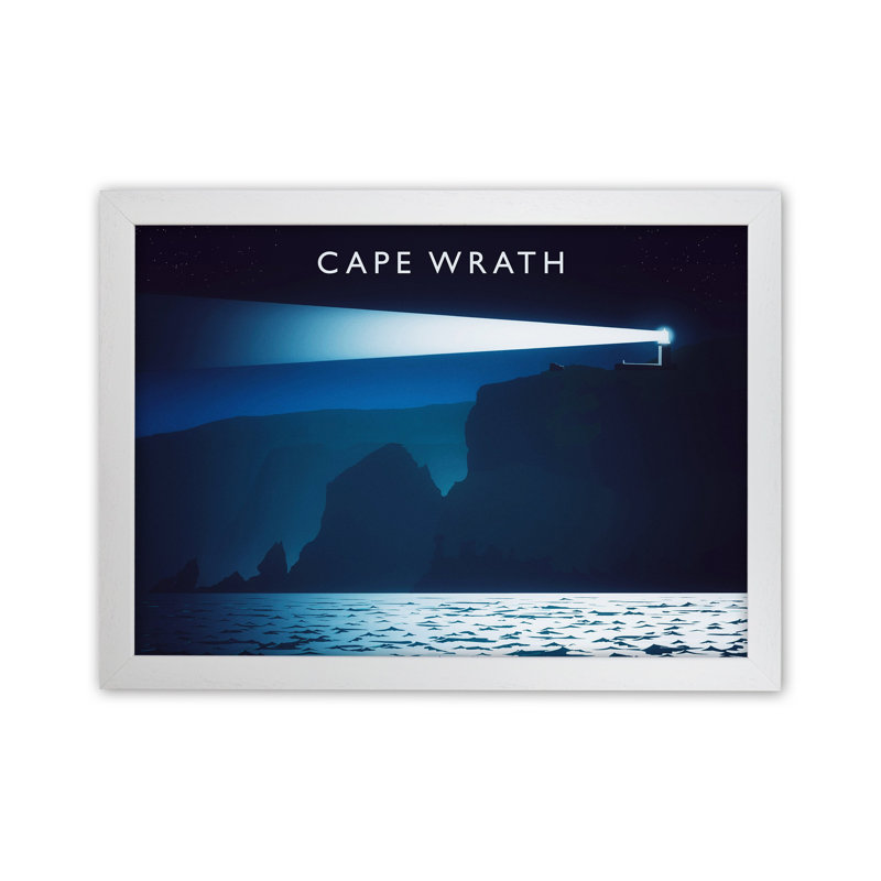 Cape Wrath by Richard O'Neill - Print, White Framed, 24cm H x 34cm W x 3cm D