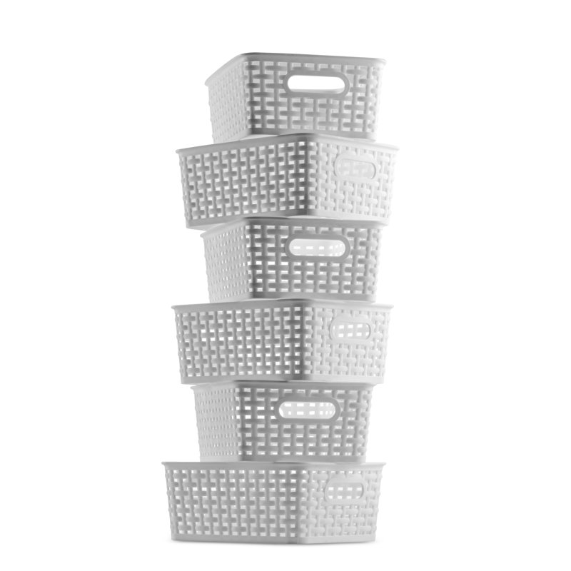Panier en plastique pour petit garde-manger, Blanc