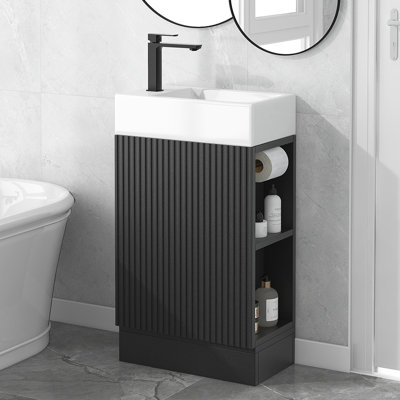 Armoire de meuble-lavabo avec tablette à deux niveaux