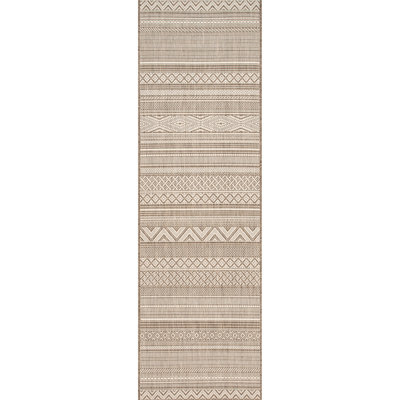 Laguna Hills Geometric Beige Indoor/Outdoor Area Rug -  Loon PeakÂ®, E502A09301724355B58FFD75B8C2F2CD