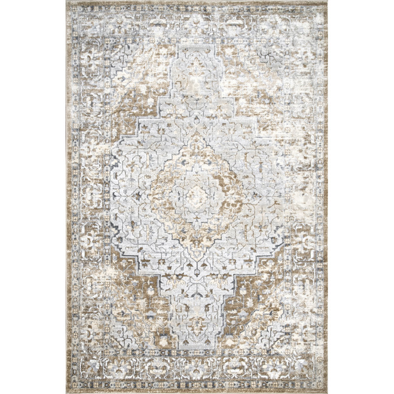 Tapis oriental beige Funke, Rectangle 6 pi 7 po x 9 pi
