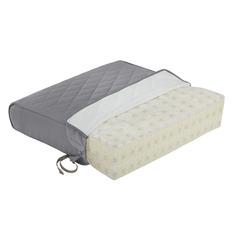 Quilted Patio Chaise Lounge Cushion, Gray, 3" H x 26" W x 80" D