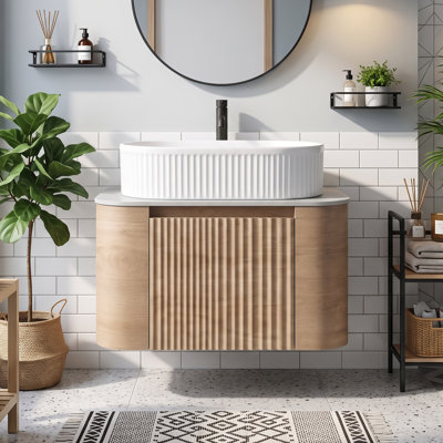 Meuble-lavabo mural 24 po avec comptoir en marbre