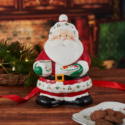 Pot à biscuits 10 po Pfaltzgraff Winterberry Santa
