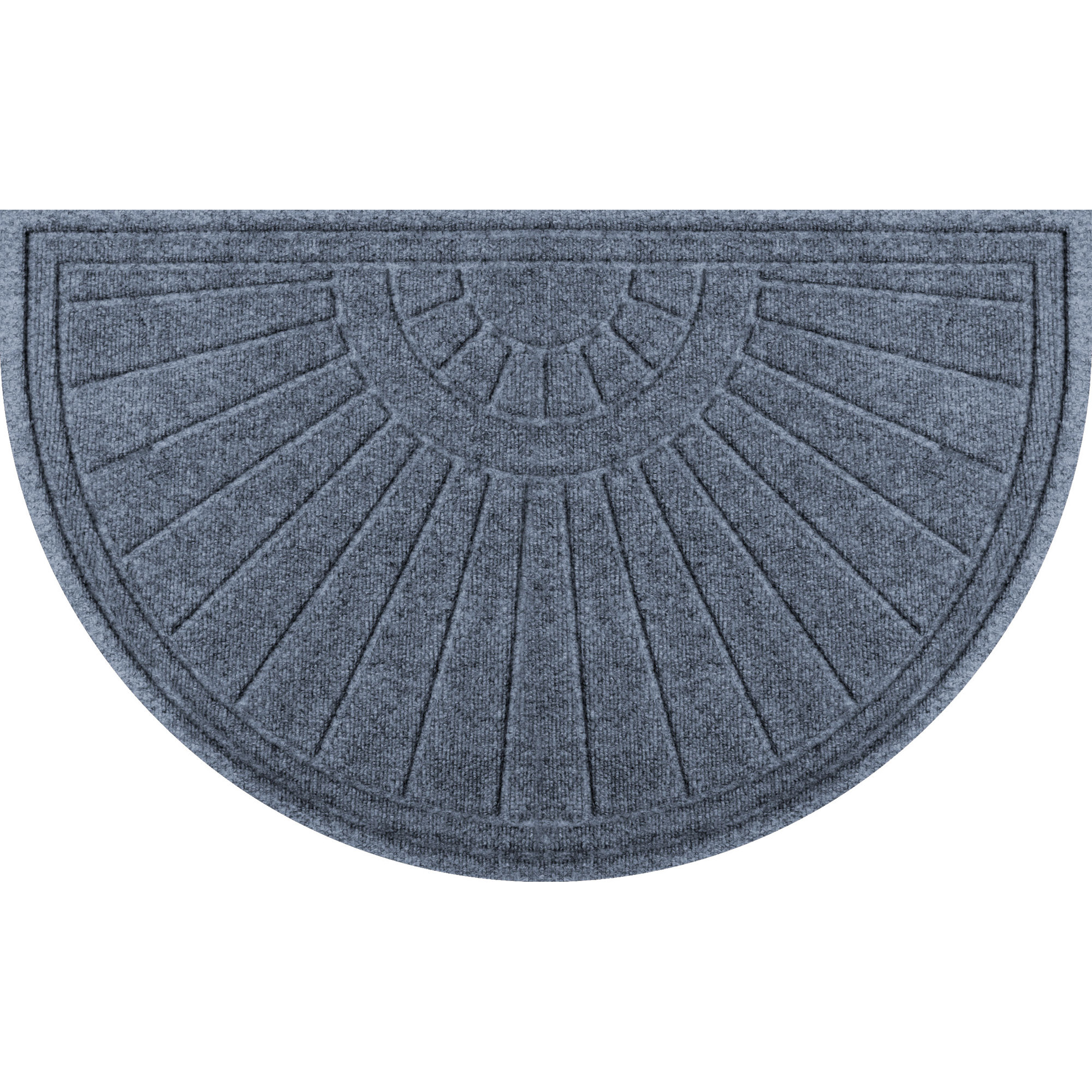 WaterHog Sunburst Half Round Indoor Outdoor Doormat, Bluestone