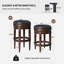 Tabouret de comptoir pivotant de 26 à 30 po de hauteur avec structure en bois massif-272382627