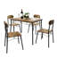 Ensemble de salle à manger 4 personnes Whipton, ensemble de table de salle à manger brun rustique 5 pièces pour 4 personnes, ensemble de table et chaises de cuisine industrielle avec structure en métal, mobilier de salle à manger peu encombrant (ensemble de 5)-1836679911