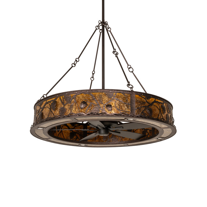 56" Wide Whispering Pines Chandel-Air, 10" H x 56" W x 56" D, Mahogany Bronze