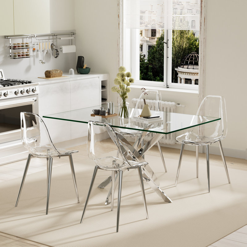 Maesa Dining Set, 5, Silver, 29.5" H x 51" W x 31.5" D