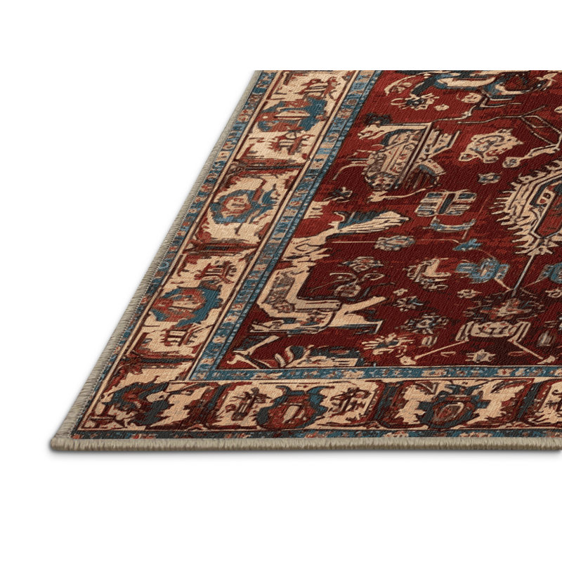 Tapis brun lavable à la machine, Rectangulaire 7 pi x 10 pi