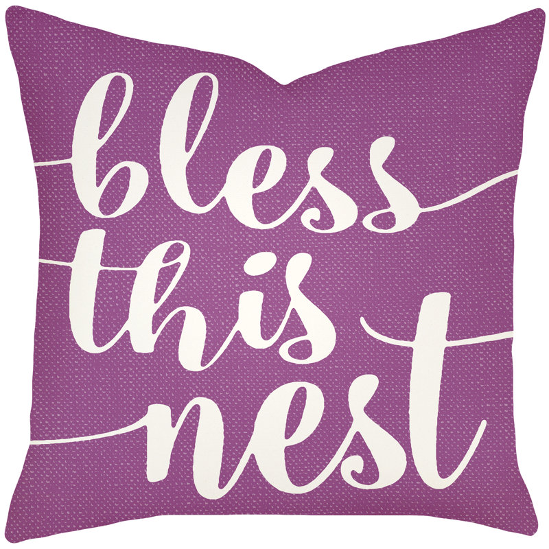 Cotton Throw Pillow, 20" H x 20" W x 8" D, Purple