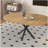 Extendable Round Dining Table for 2-6 Person, 43 to 58 Inch Oak Finish Expandable Table with Carbon Steel Base, Modern Space Saving Dining Room Furniture-72828260-72828262