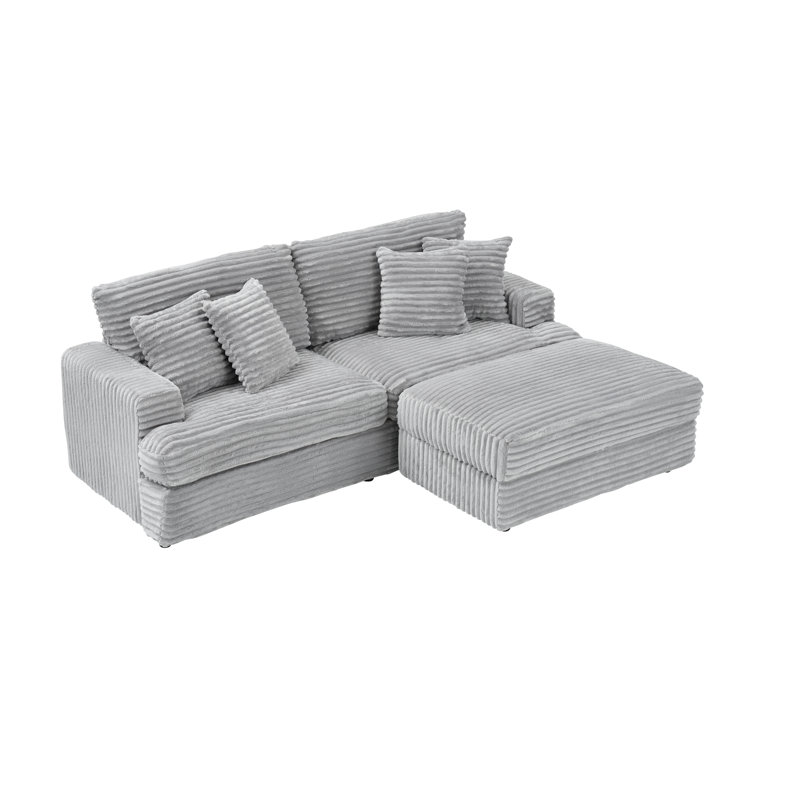 Aura Modular Sofa With Hidden Storage, Independent Spring Cushion & Cloudlike Memory Foam, Gray