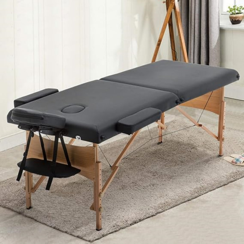 213.9cm Rectangular Adjustable Folding Table, Black, 85.6cm H x 213.9cm L x 59.9cm D