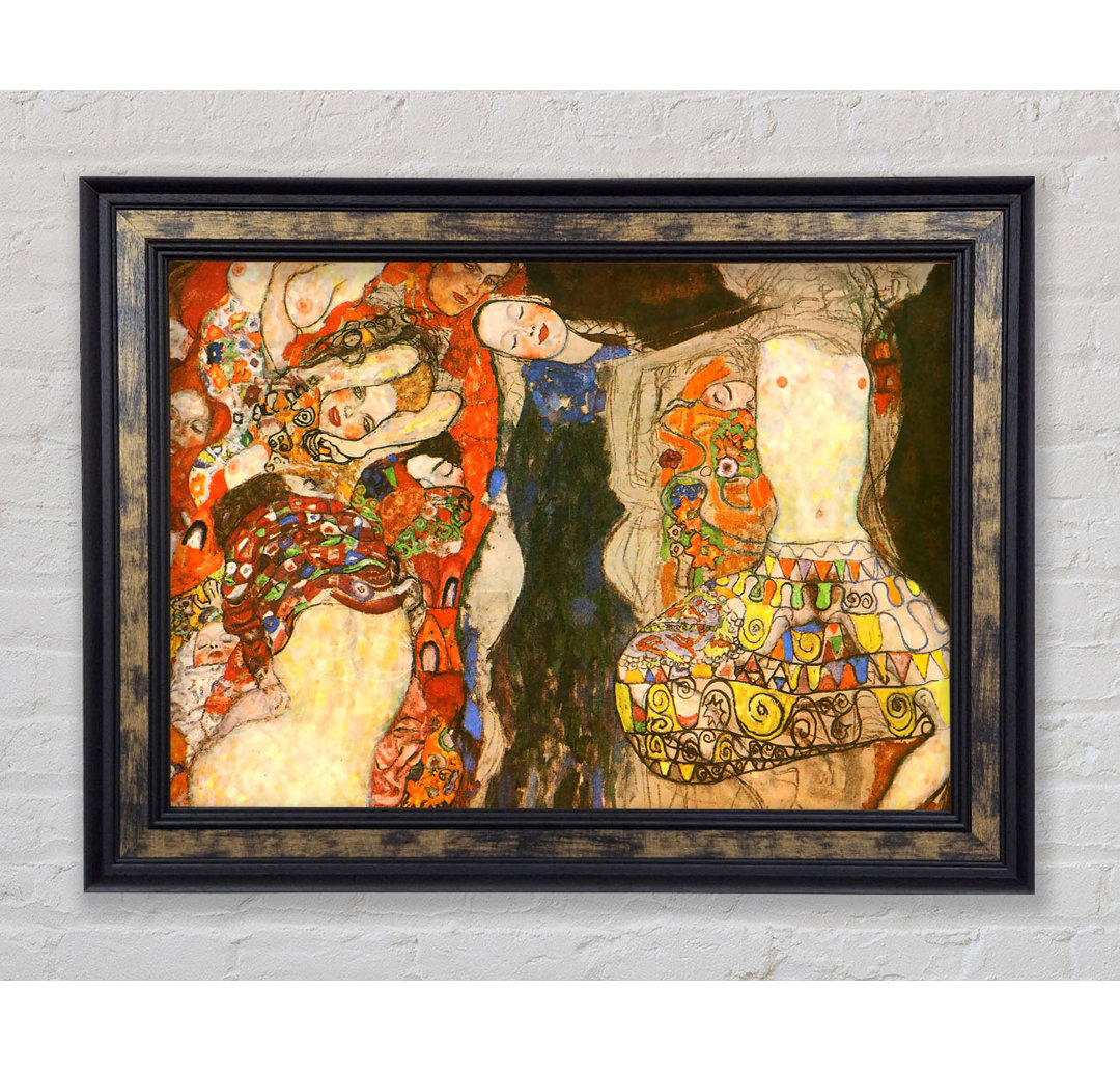 Klimt schmückt die Braut mit Schleier und Kranz - Druck