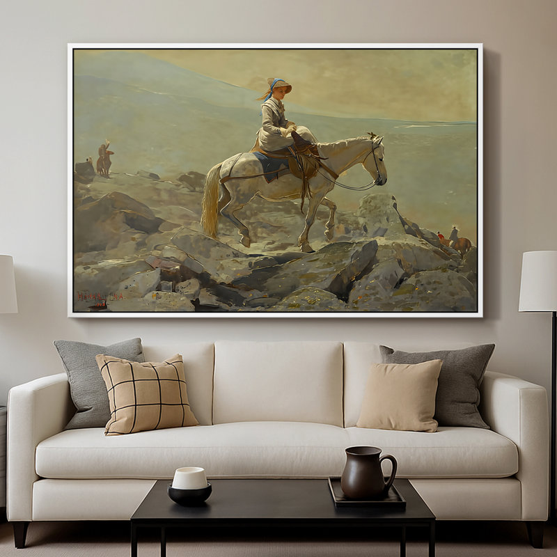 The Bridle Path, White Mountains, 1868 - Winslow Homer, toile tendue avec châssis, 26 x 40, Blanc