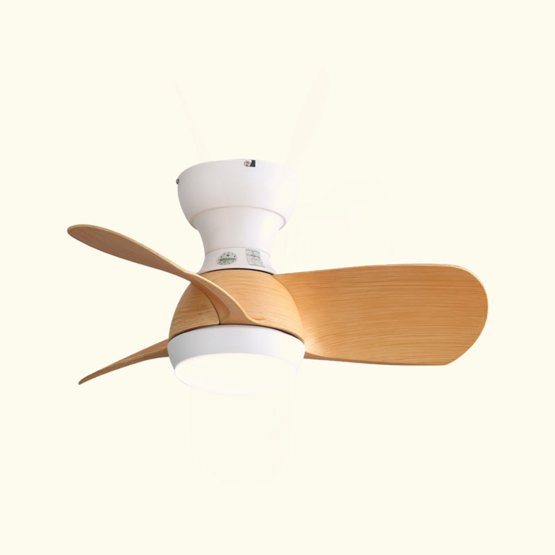Mini ventilateur de plafond à DEL 23 pouces avec 3 moteurs à courant continu à télécommande 3 lames à intensité variable pour la chambre à coucher