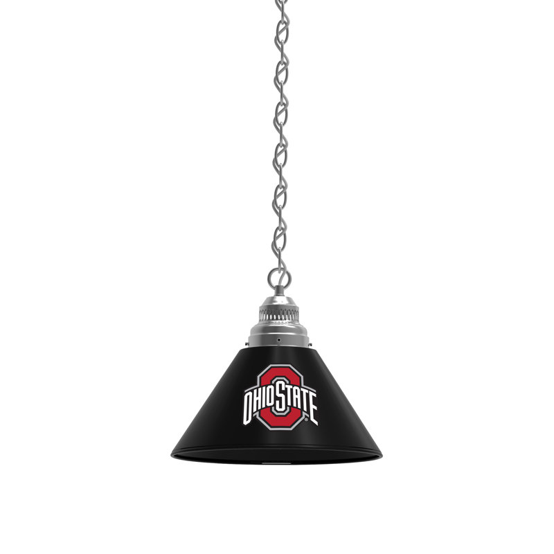 Luminaire suspendu conique à 1 lumière NCAA, Chrome, Ohio State Buckeyes