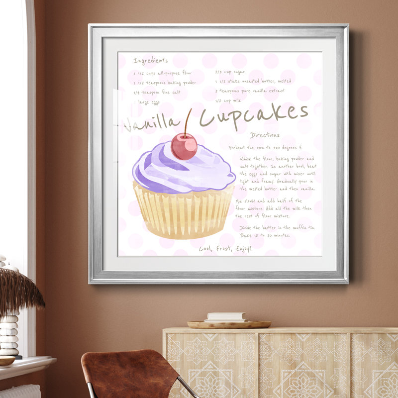 Vanilla Cupcake - impression encadrée, Cadre argenté, H 30,5 po x l 30,5 po x P 1,5 po