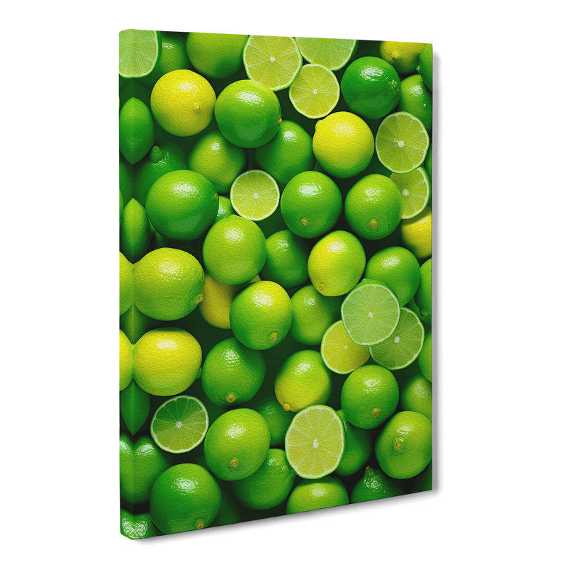Lime Fruit Colour Field - Wrapped Canvas, 60cm H x 40cm W x 3cm D