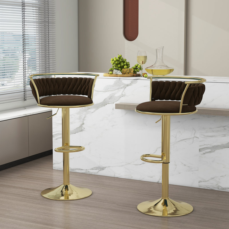 Tabouret de bar Christal, Café, Gold