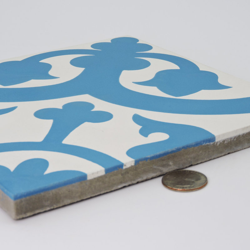 Melah 8" x 8" Cement Patterned Wall & Floor Tile