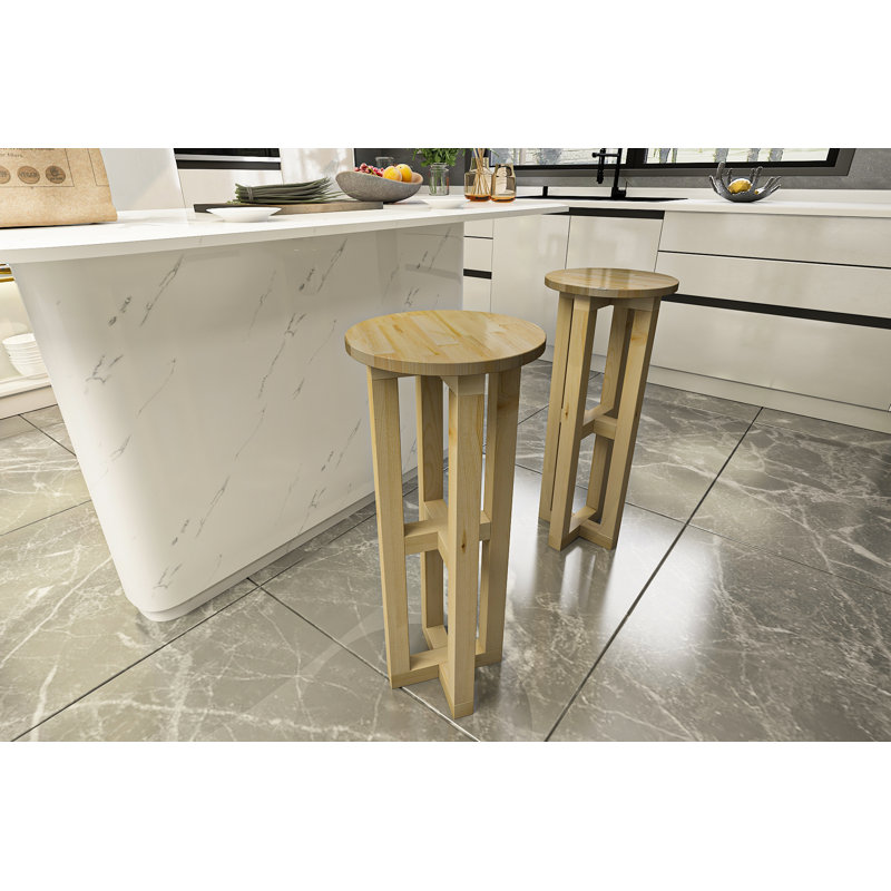 Abiya Solid Wood Counter Stool