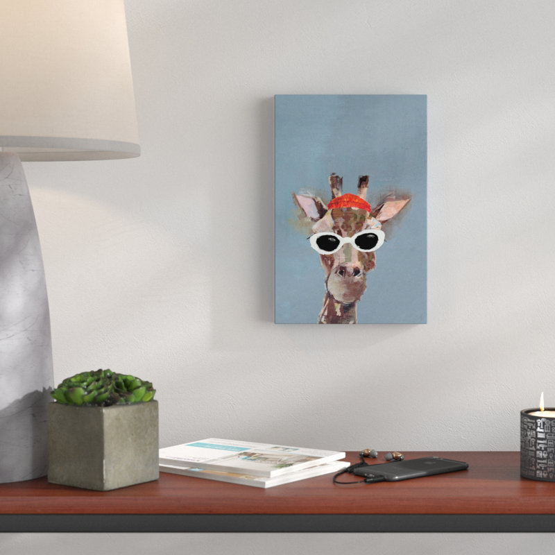 «Trendy Giraffe», reproduction d'art sur toile tendue, H 12 po x l 8 po x P 1,5 po