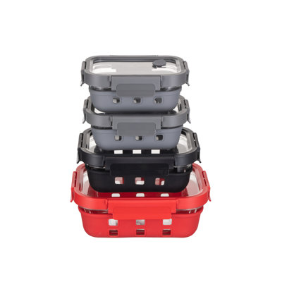 Genicook Borosilicate Glass 4 Container Food Storage Set