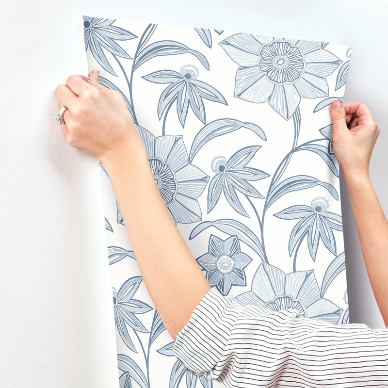 Exhale Light Gray Woven Faux Grasscloth Wallpaper, Blue