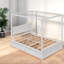 Lit à baldaquin en bois compact avec rangement, conception moderne pour la maison