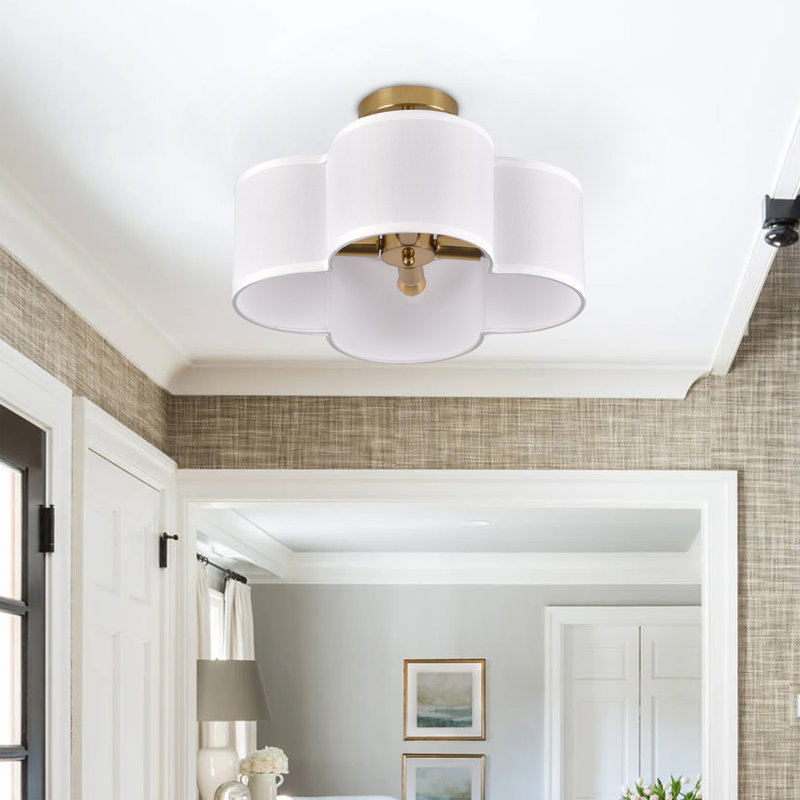 4-Lamp Golden Flower shaped Adjustable Iron Ceiling Light