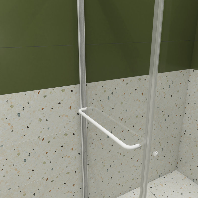 Porte de douche coulissante double encadrée l 48 "x H 72", Nickel