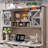 Hirth 60"W Farmhouse Desk With Hutch, Wood Executive Desk With Sliding Barn Doors, 2 Storage Cabinet-1111666025