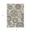 Tapis intérieur lavable 8 pi x 10 pi beige taupe et brun avec médaillon floral