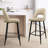 Khaki Velvet Hollow Back Counter Bar Stools